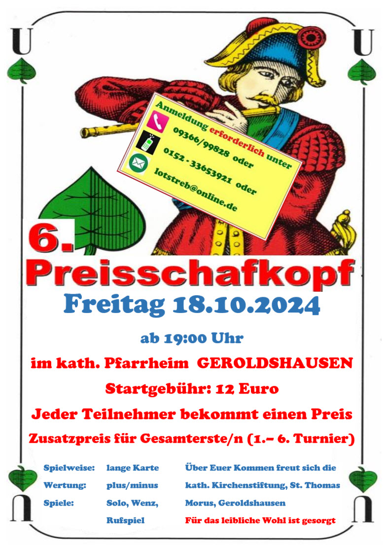 Schafkopfturnier 2024 Plakat